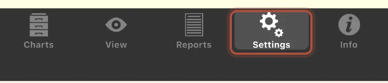 Settings at the bottom of the Astro Gold screen