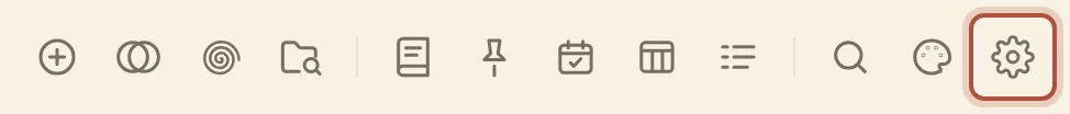 Settings, in the tools at the top right